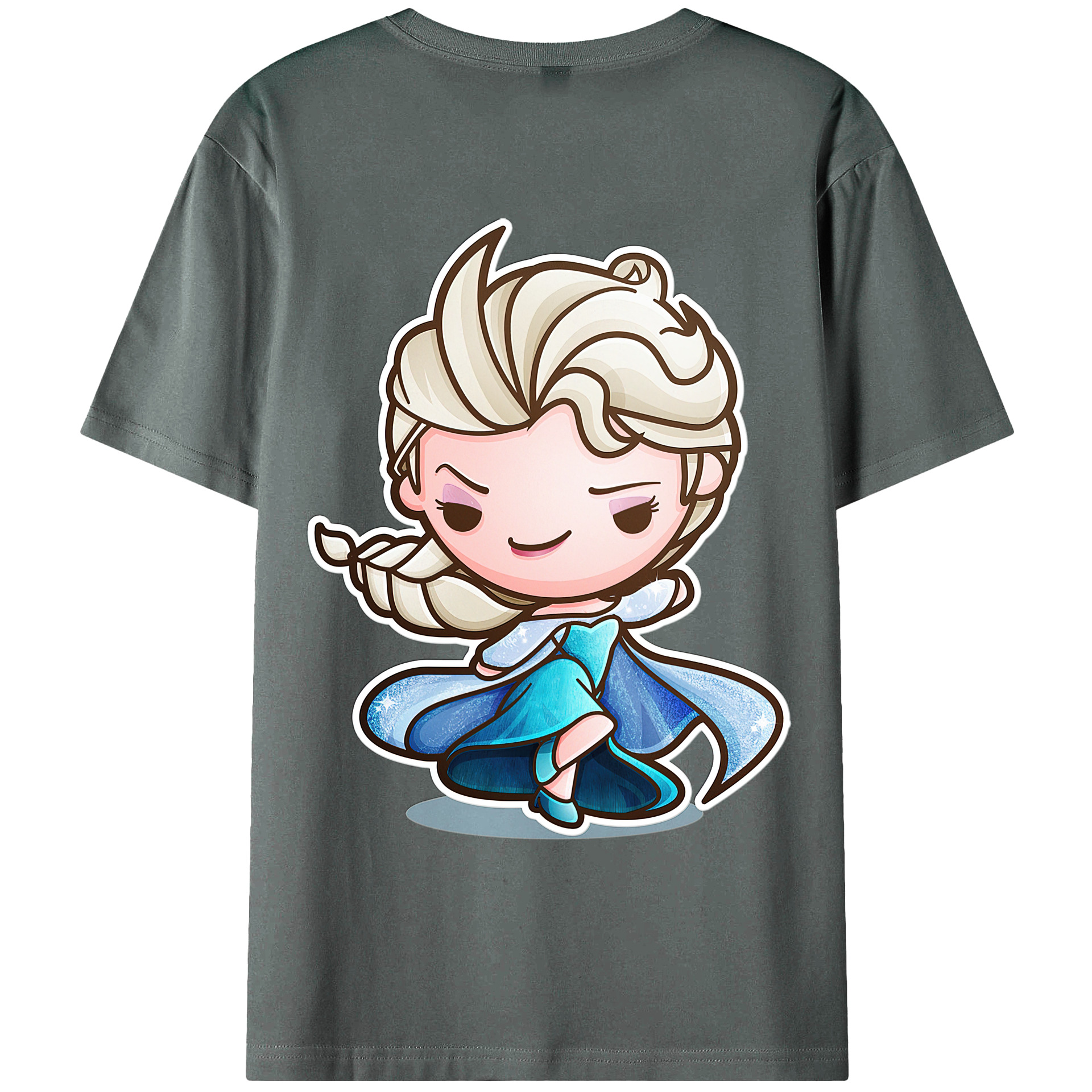 （画像用） アナと雪の女王 アンナ エルサ Frozen Anna Elsa 綿100％ メンズ半袖Tシャツ（バックプリント） 通気性